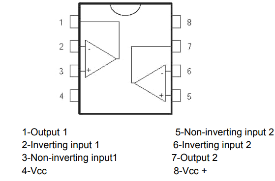 JRC4558 Pinout and Pin Functions