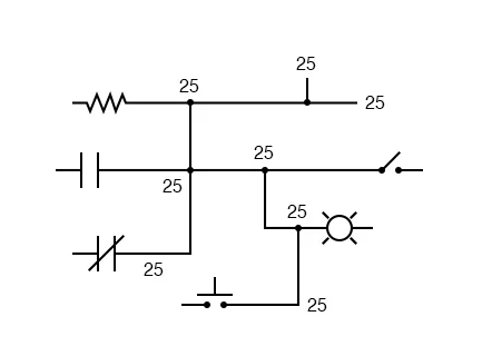 Figure 5. Electrically continuous point threading to many different devices